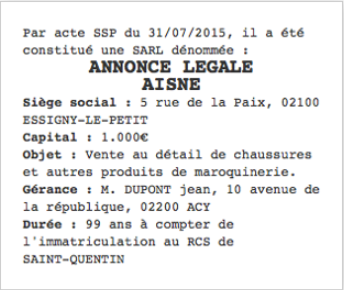 annonce legale aisne